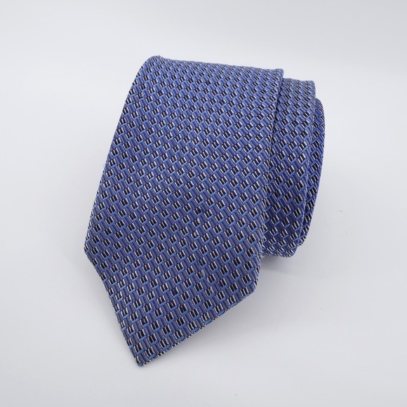 Ermenegildo Zegna Other - Ermenegildo Zegna Basketweave Silk Necktie‎ Blue One Size Mens OS